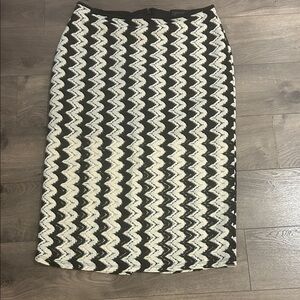 Topshop Monochrome Zigzag Pencil Skirt